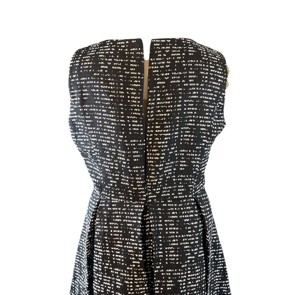 Nine West Black White Abstract Print Fit Flare Sleeveless Dress Large - Picture 12 of 13